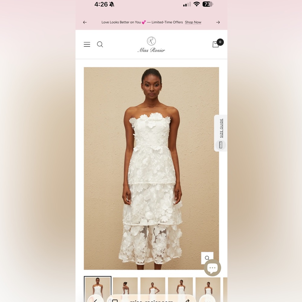 NWT Miss Rosier Floral Lace White Dress